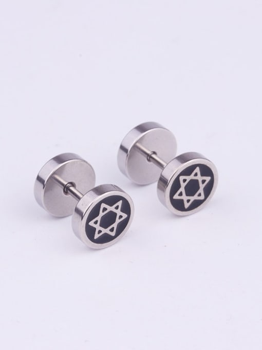6# Steel Color Stainless steel Bell Minimalist Stud Earring