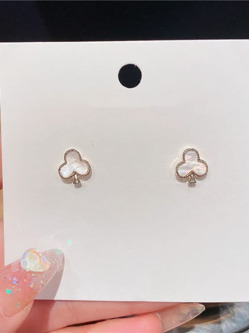 ZRUI Brass Shell Flower Dainty Stud Earring 0