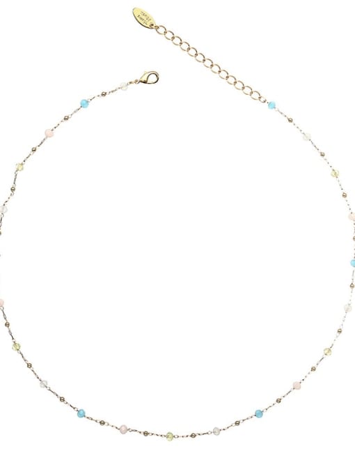 necklace Dainty Geometric Brass Natural Stone Bracelet and Necklace Set