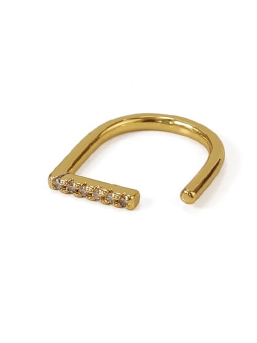 Gold U-shaped Brass Irregular Geometric Minimalist Single Earring