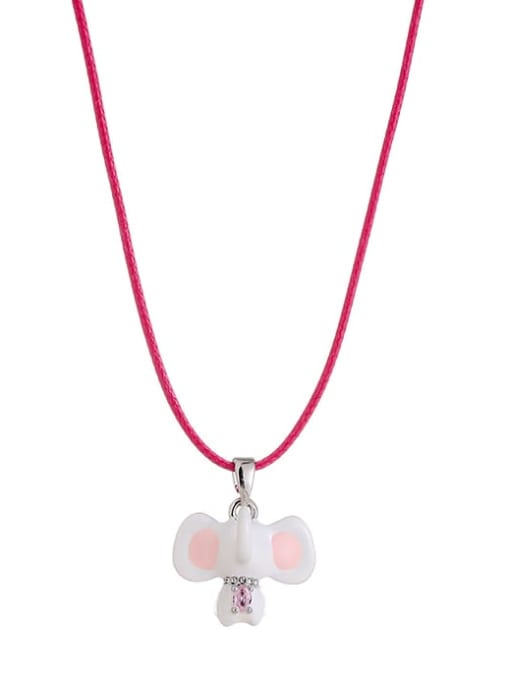 Elephant Pendant Brass Enamel Elephant Cute Necklace