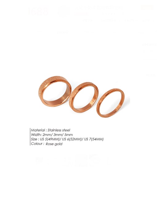rose gold Wide 3mm 25127 Titanium  Round Geometric Minimalist Band Ring