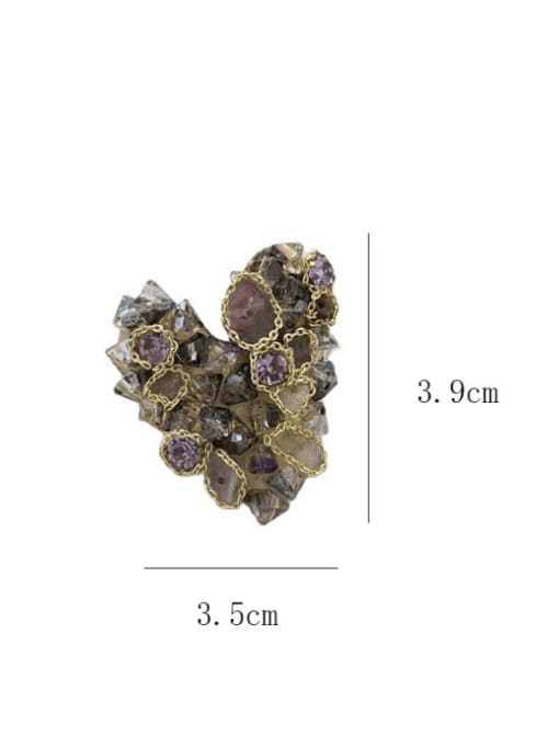 SUUTO Zinc Alloy Natural Stone Heart Luxury Cluster Earring 1