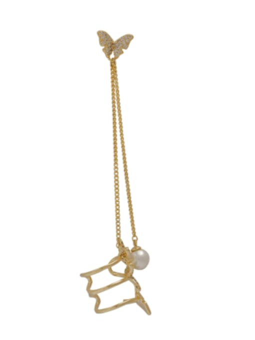 14K gold Brass Cubic Zirconia Geometric Vintage Drop Earring