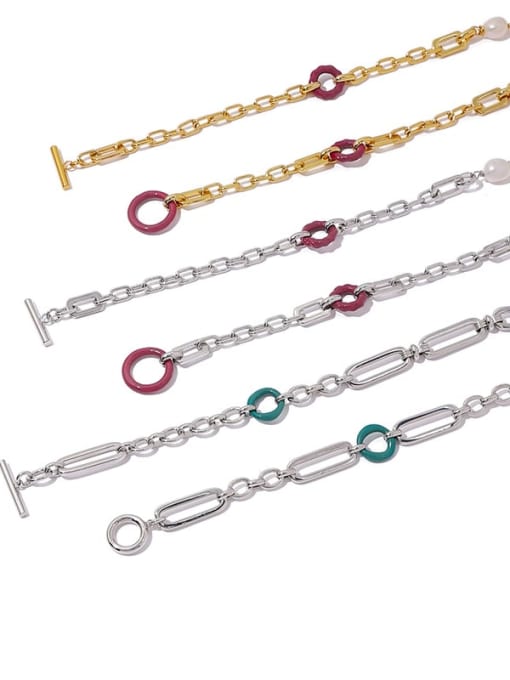 ACCA Brass Enamel Geometric  Chain Vintage Necklace 3