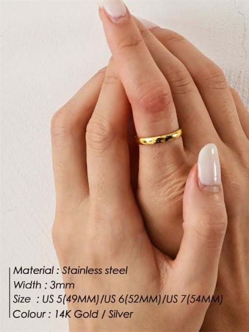 3mm gold US 6 Stainless steel Geometric Minimalist Band Ring