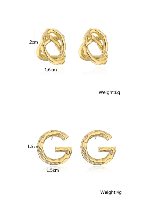 AOG Brass Irregular Vintage Stud Earring 2