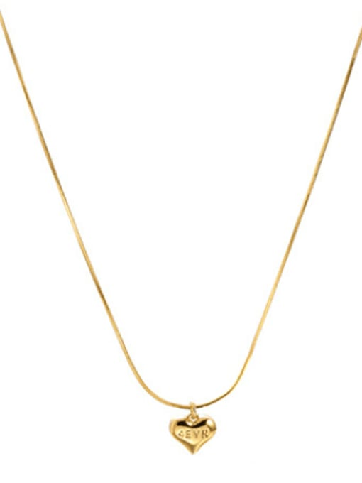 Five Color Brass Heart Minimalist Necklace