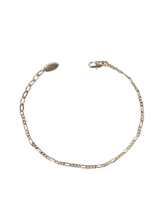 Thin flat chain clause Brass Geometric Chain Minimalist Link Bracelet