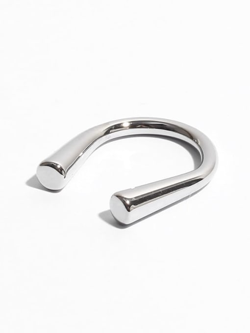 TINGS Brass Minimalist U-shaped smooth geometry Midi Ring 2