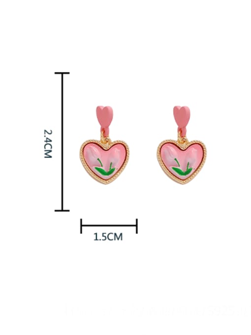 HYACINTH Brass Enamel Heart Minimalist Stud Earring 4