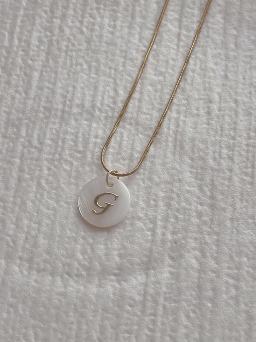 G-letter pendant necklace Stainless steel Shell Letter Minimalist Necklace