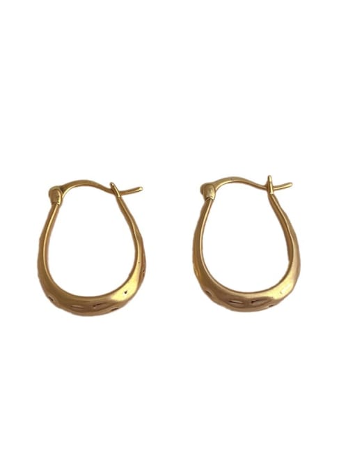ZRUI Brass Geometric Minimalist Huggie Earring 3