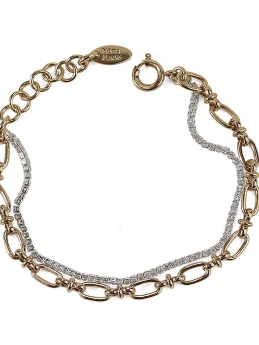 ACCA Brass Geometric Vintage  Multilayer chain Strand Bracelet 4