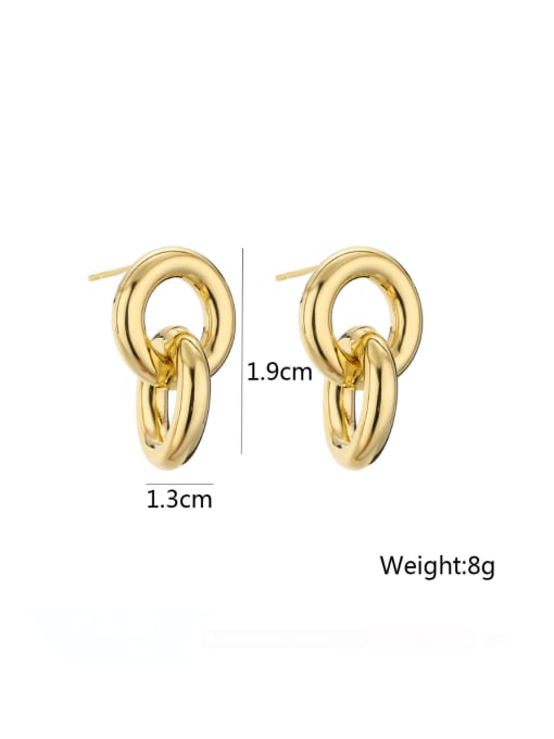 AOG Brass Hollow   Geometric Minimalist Drop Earring 2