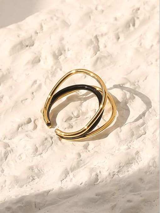 ACCA Brass Geometric Vintage Stackable Ring 2