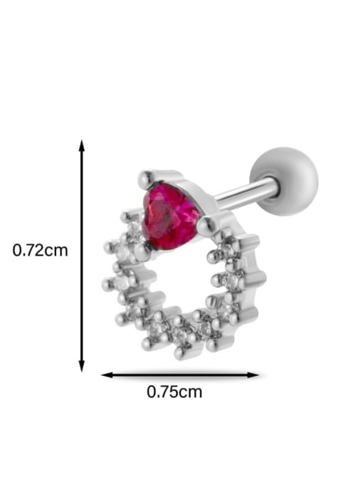 9 # Steel--Single Stainless steel Cubic Zirconia Ball Trend Single Earring