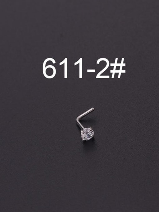 HISON Stainless steel Cubic Zirconia Geometric Minimalist Nose Rings (Single Only One) 2