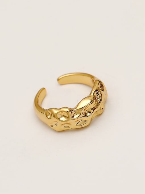 dark 18k Gold Brass Irregular Vintage Band Fashion Ring