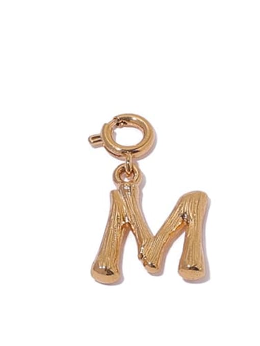 M Brass Minimalist  Letter Pendant
