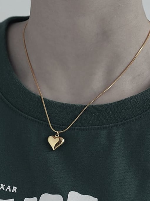 TINGS Brass Heart Minimalist Necklace 1