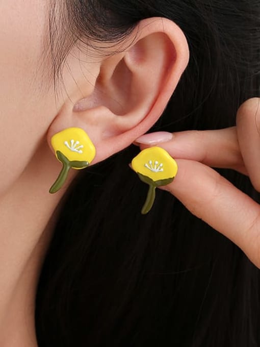 TINGS Alloy Enamel Icon Minimalist Stud Earring 1