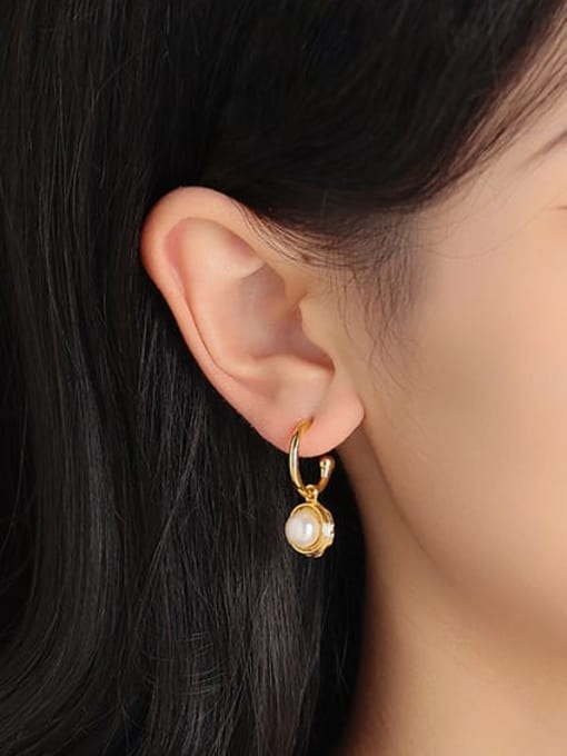 Five Color Brass Geometric Vintage Huggie Earring 1