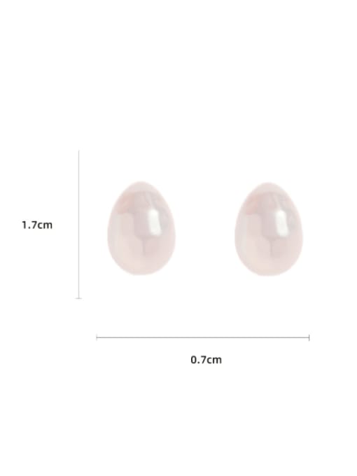 Five Color Brass Freshwater Pearl Water Drop Minimalist Stud Earring 2