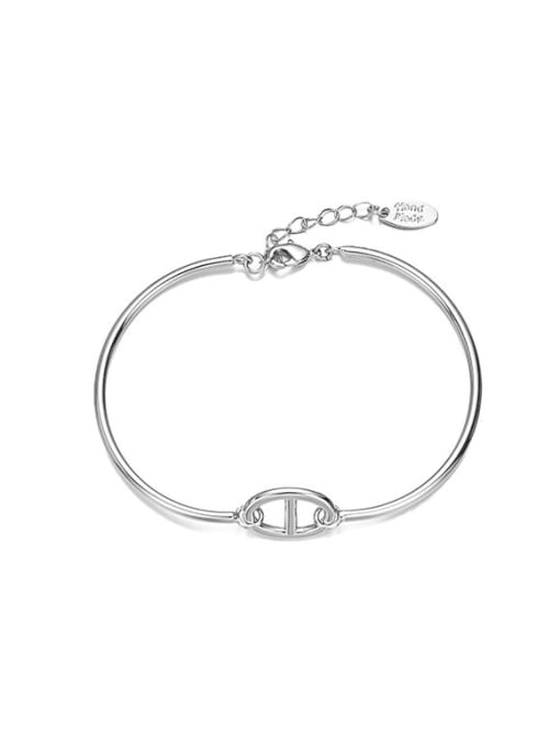 Platinum Brass Geometric Minimalist Adjustable Bracelet