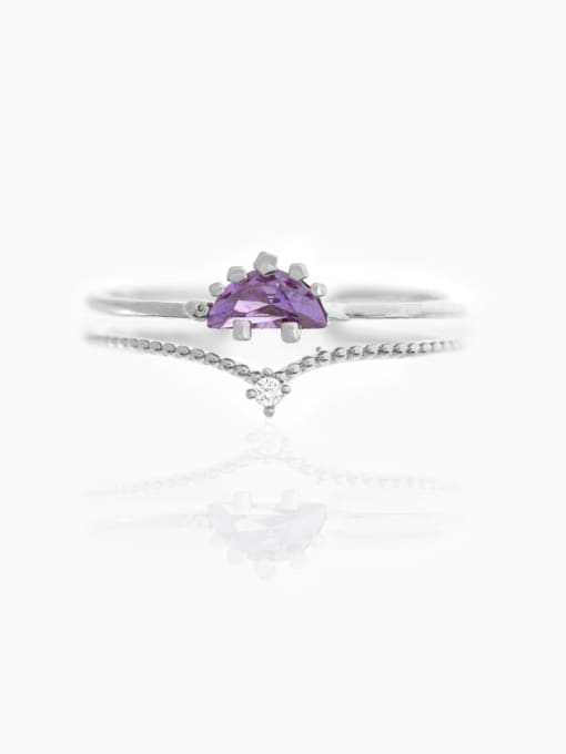 Purple white K Brass Cubic Zirconia Multi Color Dragon Cute Band Ring