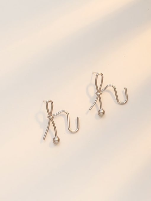 Dumb Silver Copper Irregular Symbol Minimalist Stud Trend Korean Fashion Earring
