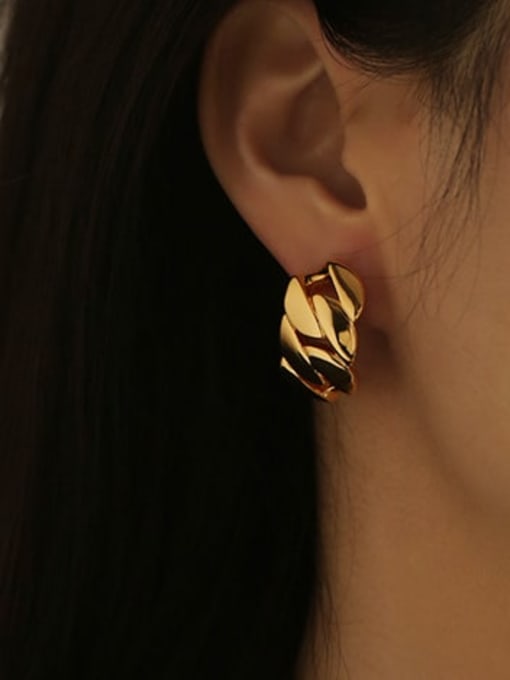 ACCA Brass Smooth Geometric Vintage Stud Earring 2