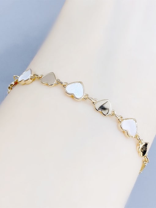 YOUH Brass Shell Heart Dainty Adjustable Bracelet 1