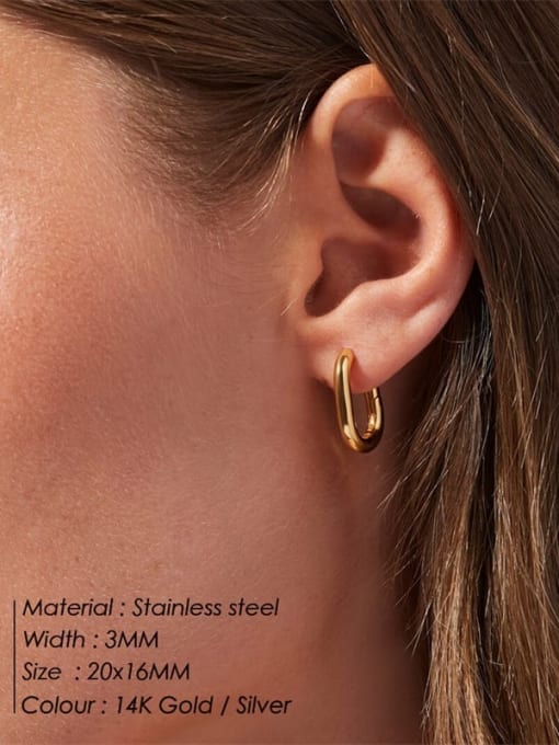 Desoto Stainless steel Geometric Minimalist Huggie Earring 2