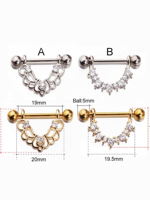 HISON Brass  With Cubic Zirconia White Minimalist Stud Earring 2