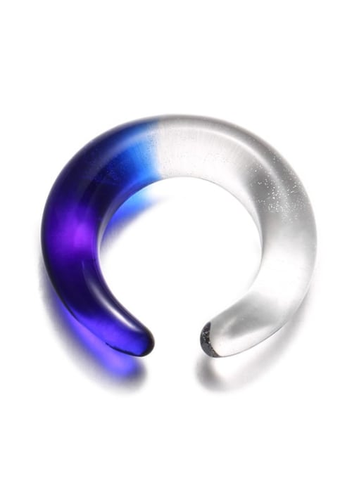 Five Color Hand Glass  Clear Round Minimalist Band Ring 4