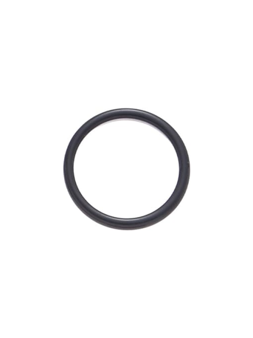 Black Agate Ring Brass Enamel Geometric Minimalist Band Ring