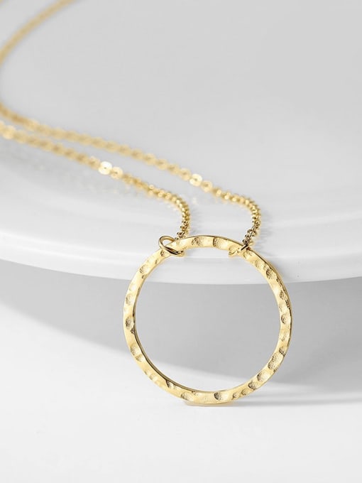 golden Stainless steel Round Minimalist Necklace