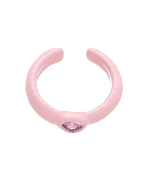 Style 3 Ring Brass Enamel Multi Color Irregular Cute Band Ring