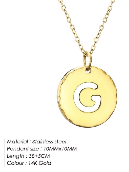 G 14 K gold Stainless steel Letter Minimalist Necklace