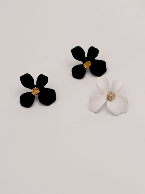 HYACINTH Brass Enamel Flower Cute Stud Trend Korean Fashion Earring 2