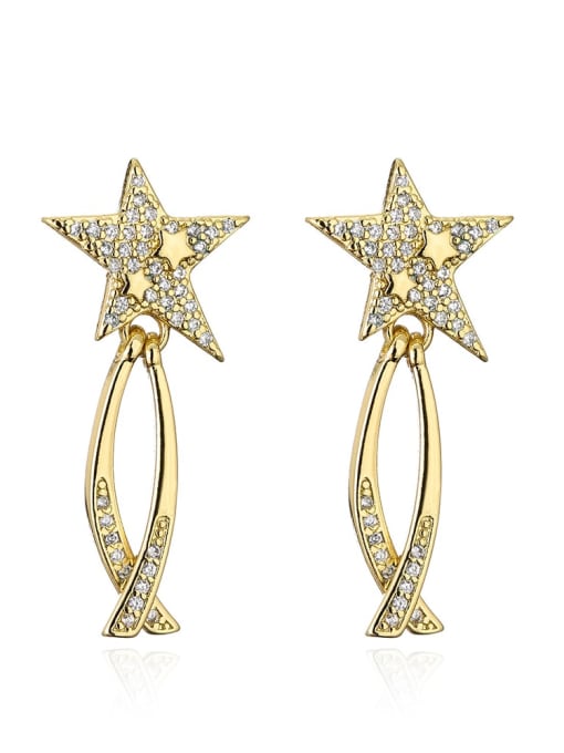 41585 Brass Star Trend Stud Earring