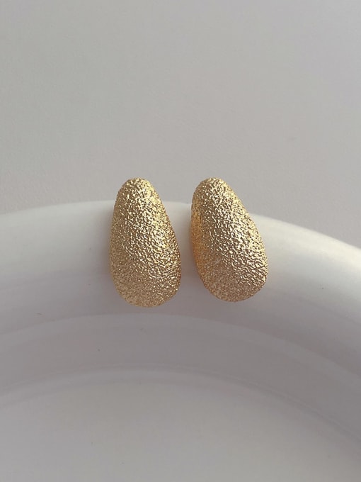 Gold Small Water Drop Earrings Brass Geometric Minimalist Stud Earring