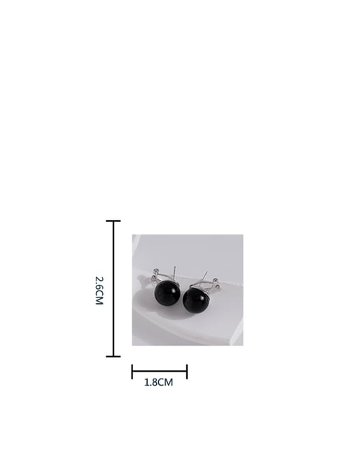 HYACINTH Brass Imitation Pearl Geometric Trend Stud Earring 3
