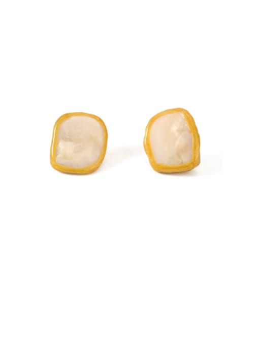 ACCA Brass Shell Geometric Vintage Stud Earring 0