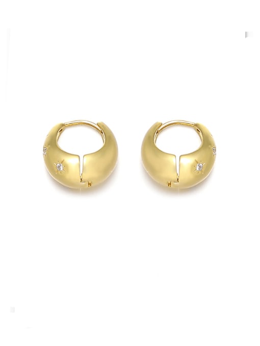 golden Brass Geometric Minimalist Huggie Earring