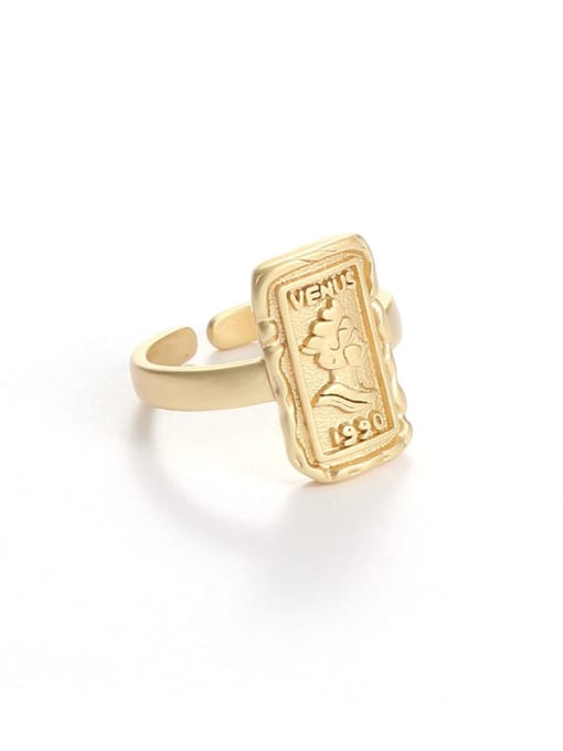 Five Color Brass Geometric Vintage Band Ring 2