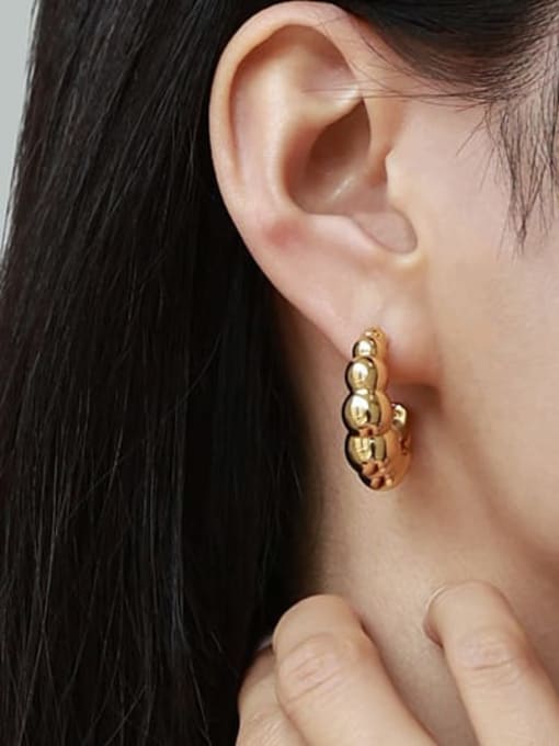ACCA Brass Bead Geometric Minimalist Stud Earring 1