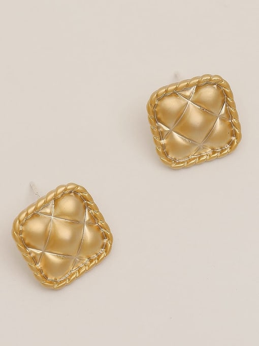 Dumb gold Brass Geometric Vintage Stud Trend Korean Fashion Earring