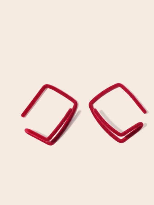 Red line Alloy Enamel Geometric Minimalist Stud Earring
